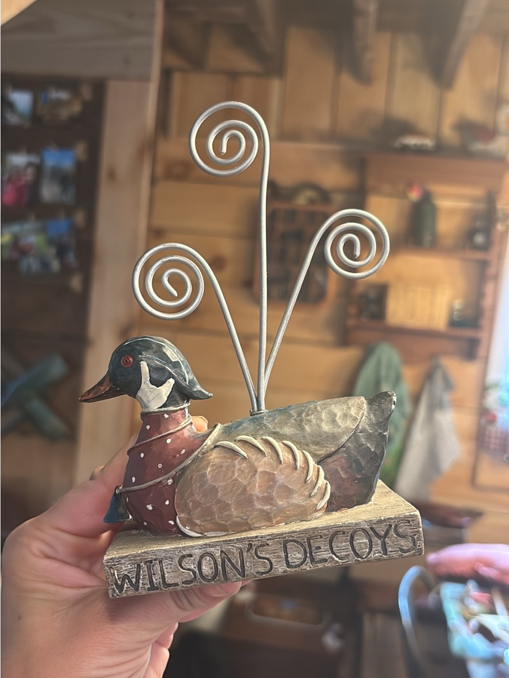 Wilson's Decoys Mallard Duck Note - Card - Photo Holder -